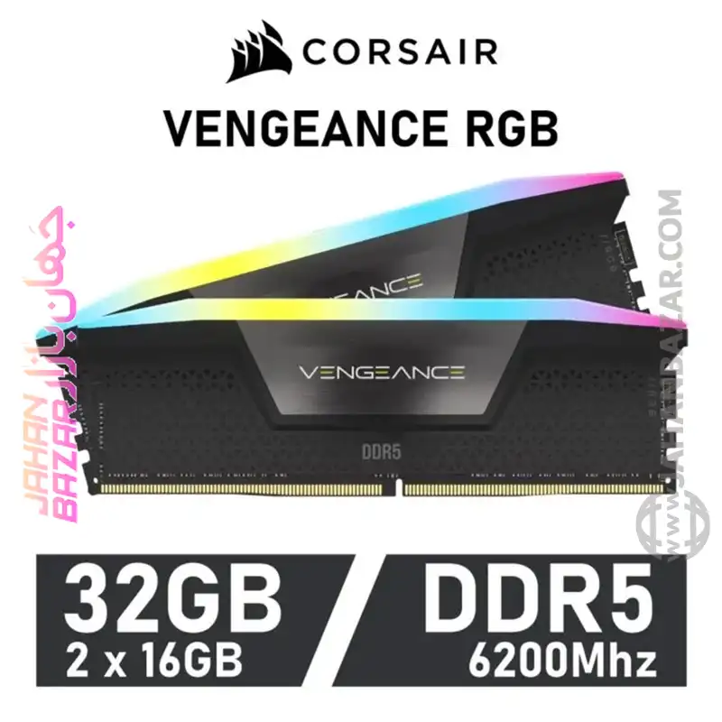 رم دسکتاپ Corsair کورسیر دو کاناله CL38 مدل DDR5-6600MHz VENGEANCE RGB ظرفیت(2x16GB)32GB - Image 16
