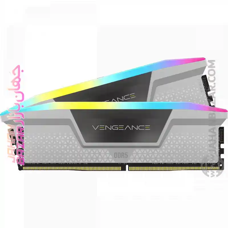 رم دسکتاپ Corsair کورسیر دو کاناله CL40 مدل DDR5-6000MHz VENGEANCE RGB ظرفیت(2x32GB)64GB سفید - Image 2
