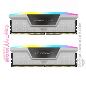 رم دسکتاپ Corsair کورسیر دو کاناله CL40 مدل DDR5-6000MHz VENGEANCE RGB ظرفیت(2x32GB)64GB سفید خرید از جهان بازار