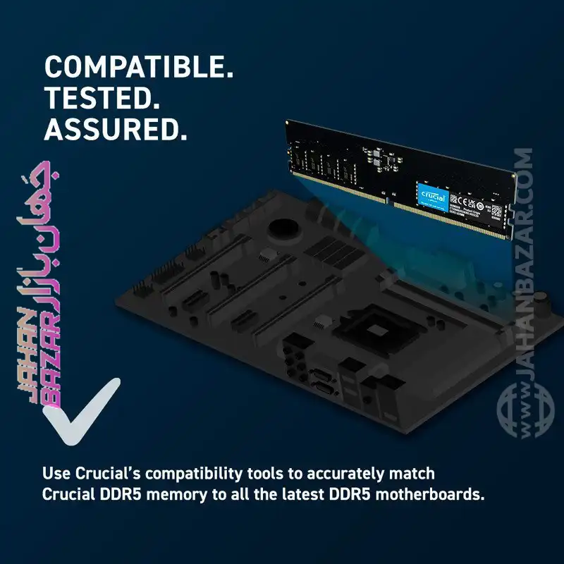 رم دسکتاپ Crucial کروشیال تک کاناله CT32 مدل DDR5 5600 MHz ظرفیت 32GB - Image 5