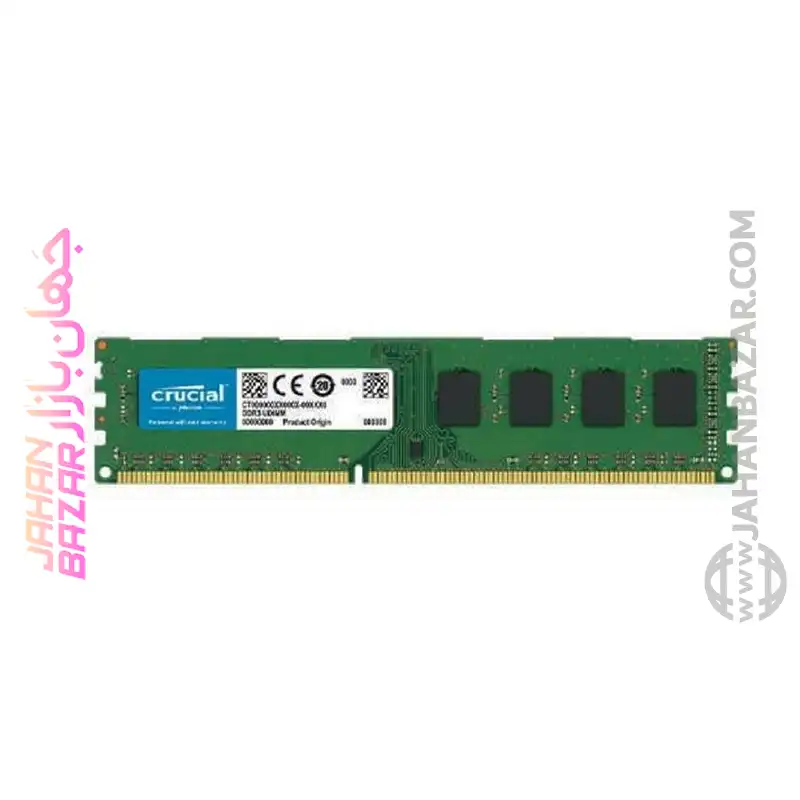رم دسکتاپ Crucial کروشیال تک کاناله مدل DDR3 1600MHz ظرفیت 8GB خرید از جهان بازار