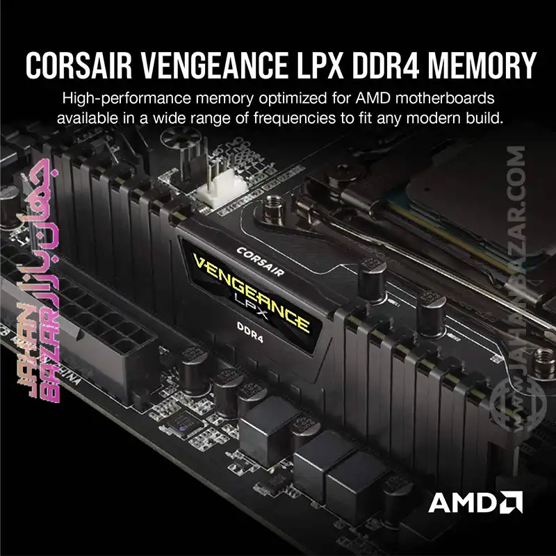 رم دسکتاپ کورسیر Corsair تک کاناله CL16 مدل DDR4-3200 Vengeance LPX ظرفیت 8GB - Image 2