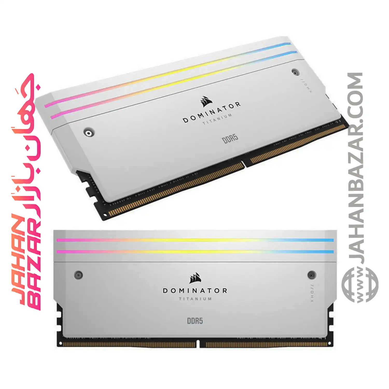 رم دسکتاپ Corsair کورسیر دو کاناله CL34 مدل DDR5 7000 MHz DOMINATOR TITANIUM WHITE RGB ظرفیت 32 GB - تصویر 2