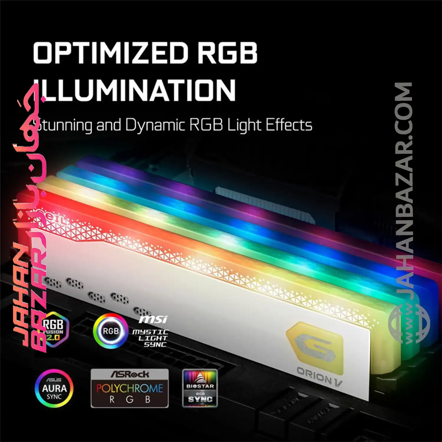 رم دسکتاپ جیل دو کاناله CL38 مدل DDR5 5600 MHz GEIL ORION V WHITE ظرفیت 32GB از جهان بازار بخریم 👍