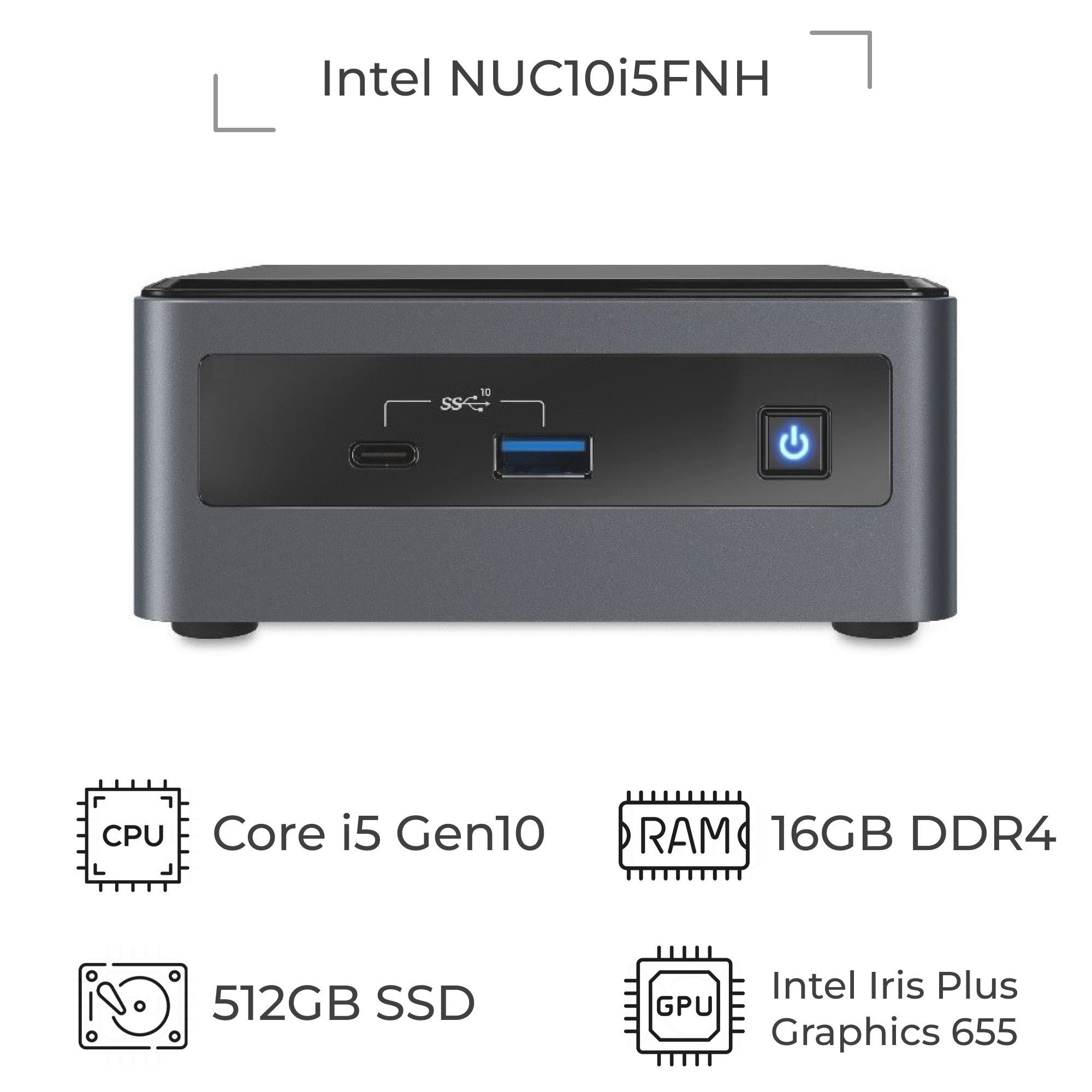 مینی پی سی استوک اینتل Intel NUC10i5FNH پردازنده i5 نسل 10
